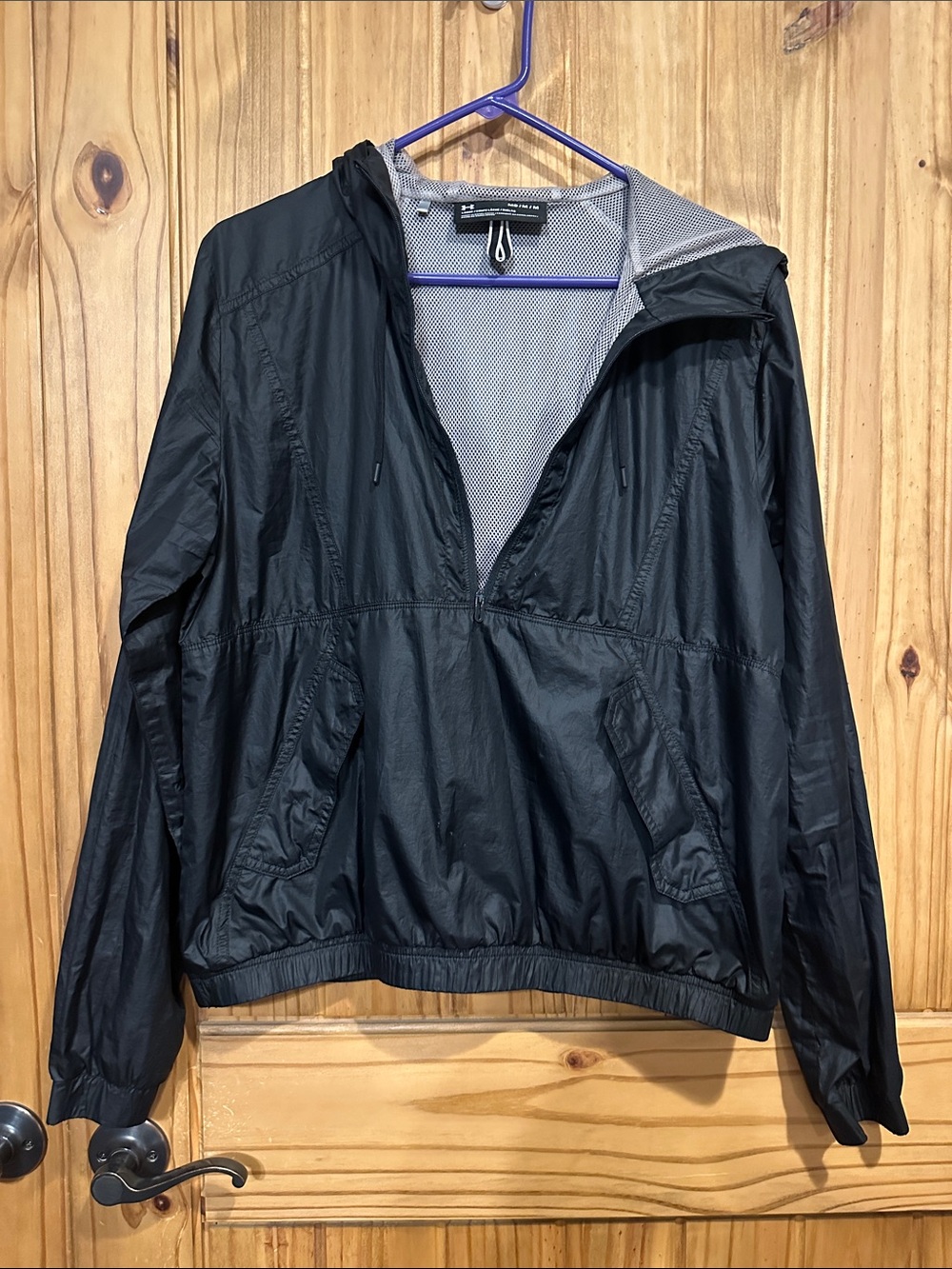 Under Armour Black Lightweight Hooded Windbreaker Jacket